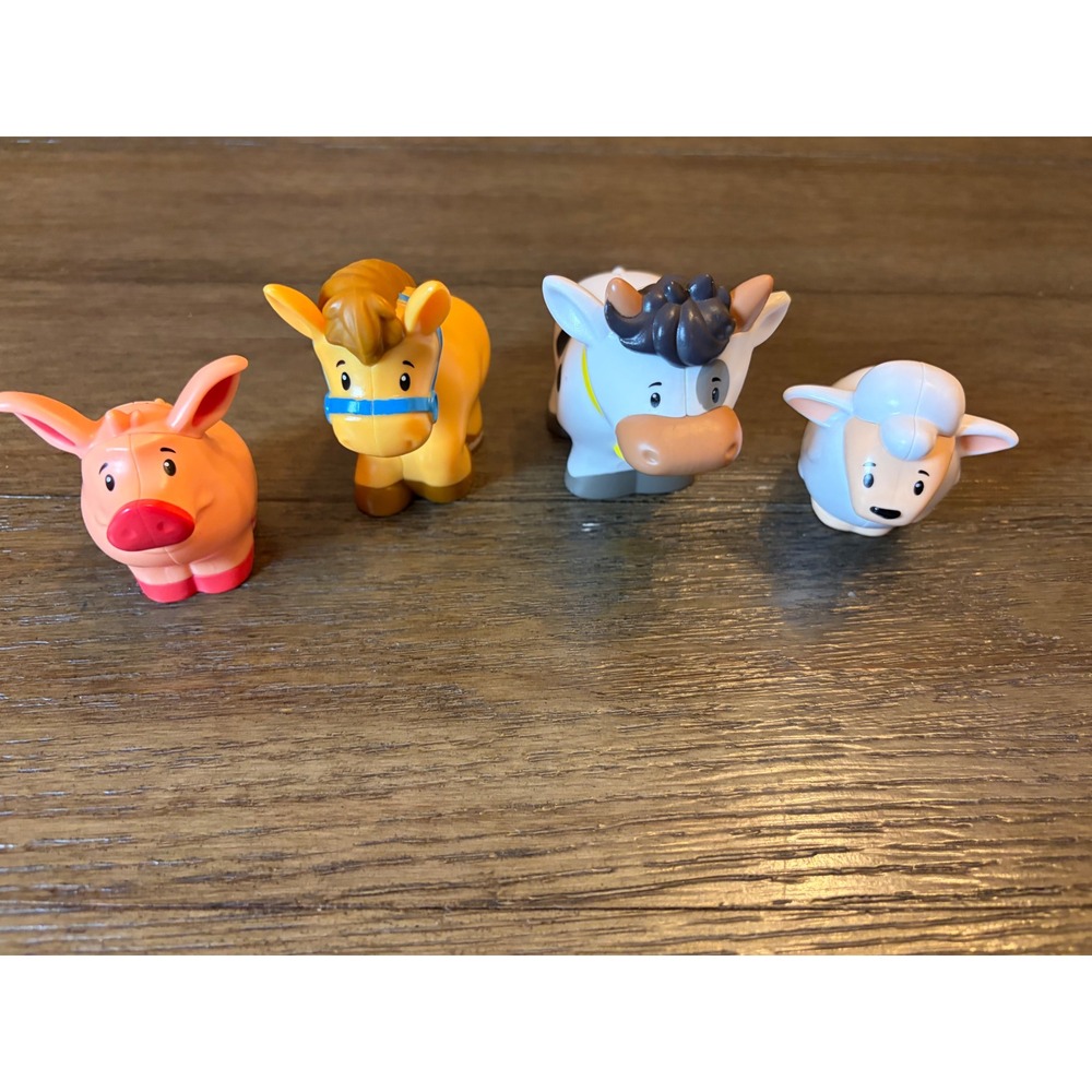 Fisher Price Little People Farm Animals Toddler OS 4pc Set Cow Pig Horse Sheep
